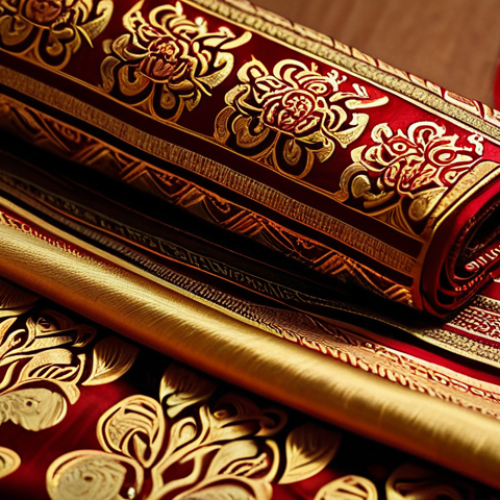 Modern Thai Silk Design**

"Close-up of vibrant, intricately patterned Thai silk fabric. Gold and crimson colors dominate. Traditional motifs with a modern twist. Soft, diffused lighting. Focus on texture and detail. professional, modest, family-friendly, safe for work, appropriate content, fully clothed, perfect anatomy, natural proportions, high quality."

**